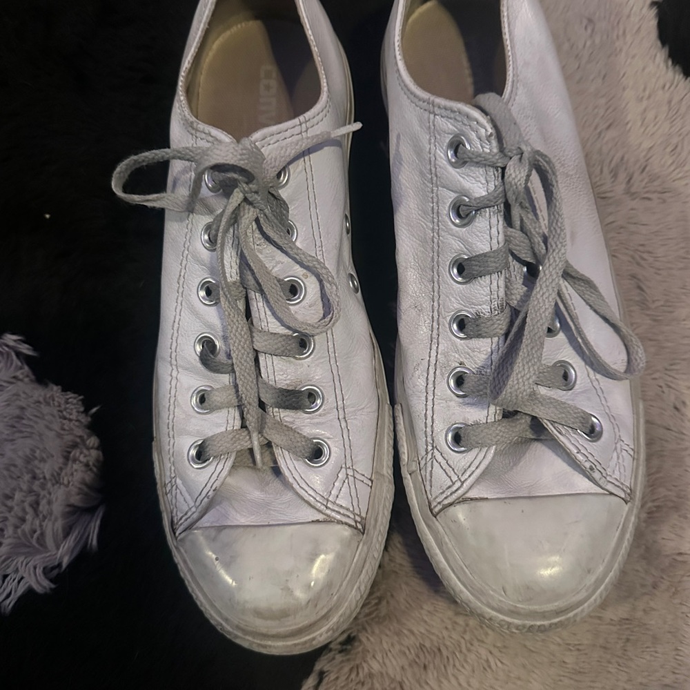 White Leather Converse